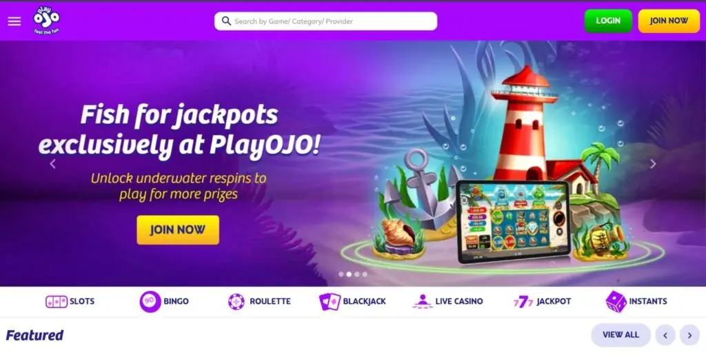 PlayOJO Homepage