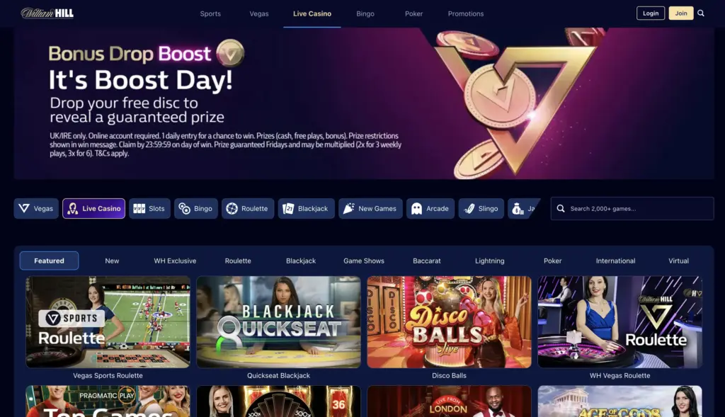 William Hill Casino Homepage
