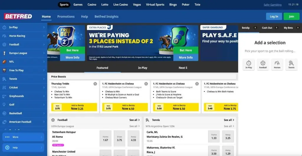 Betfred Casino Homepage