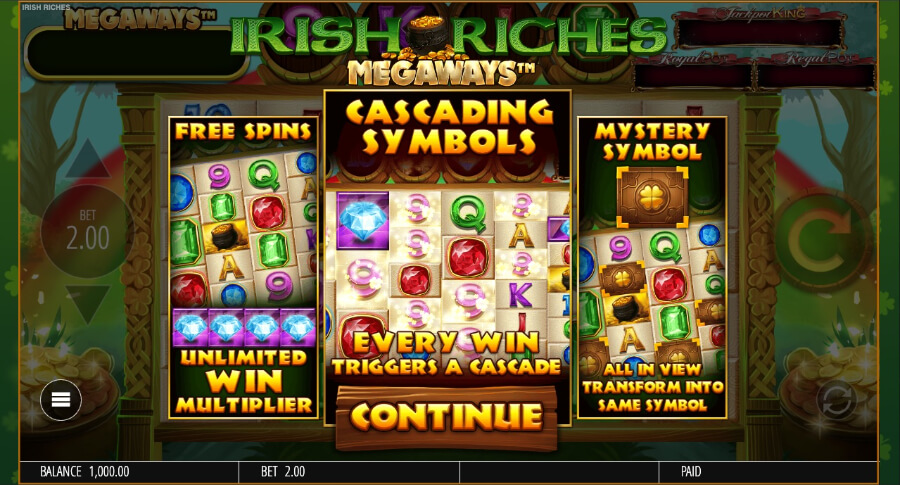 irish riches homepage