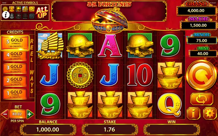 88 Fortunes homepage