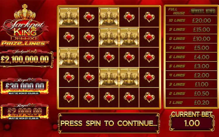 Jackpot King homepage