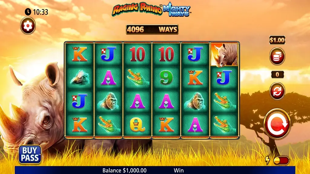 Raging Rhino Megaways homepage
