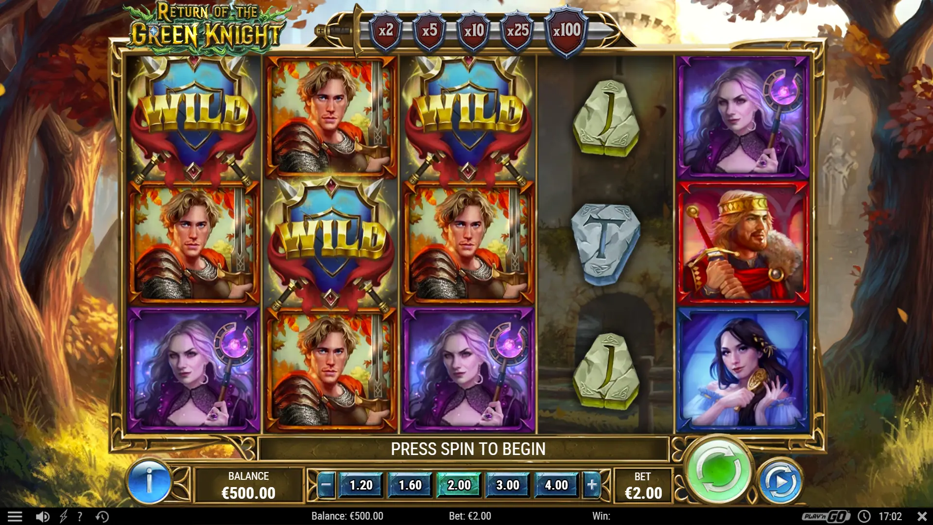 The Green Knight slot gameplay