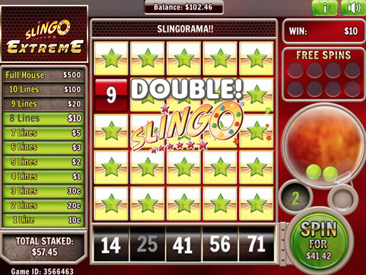 Slingo Extreme homepage