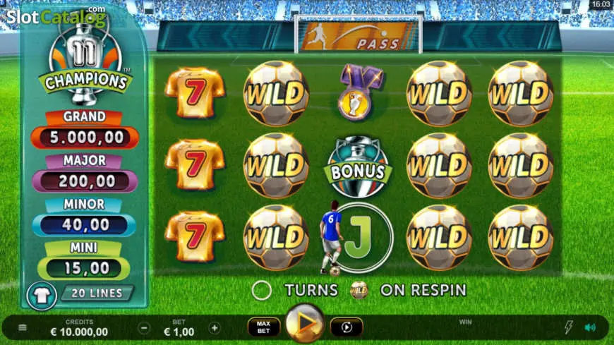 11 Champions slot gameplay