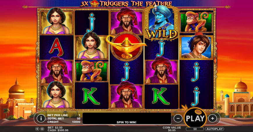 3 Genie Wishes slot gameplay