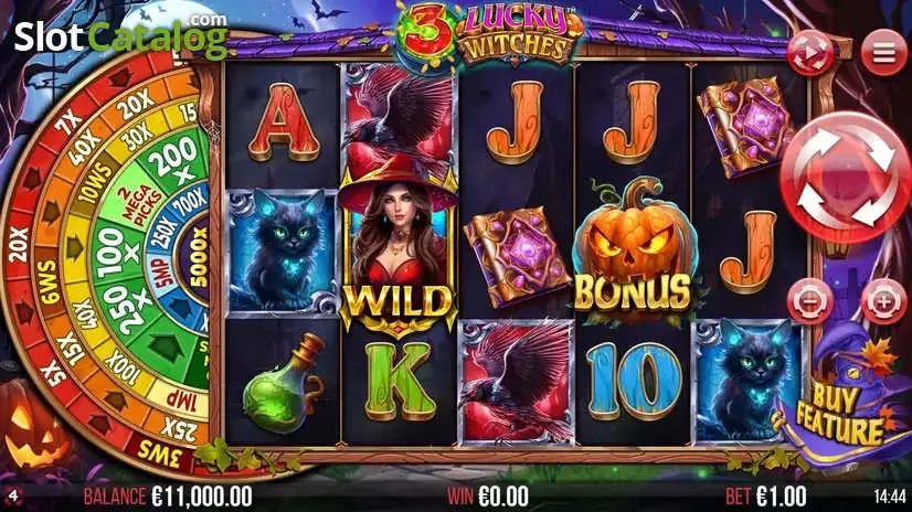 3 Lucky Witches slot gameplay