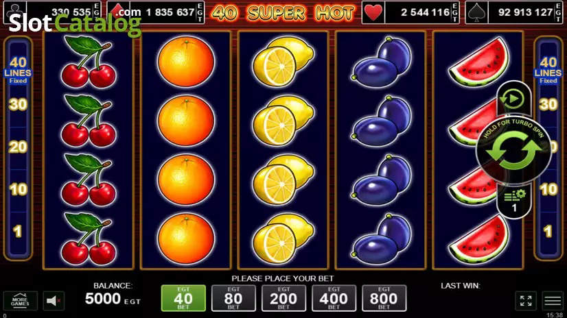40 Super Hot slot gameplay