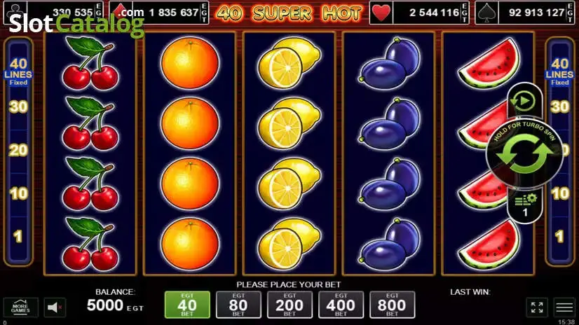 40 Super Hot slot gameplay