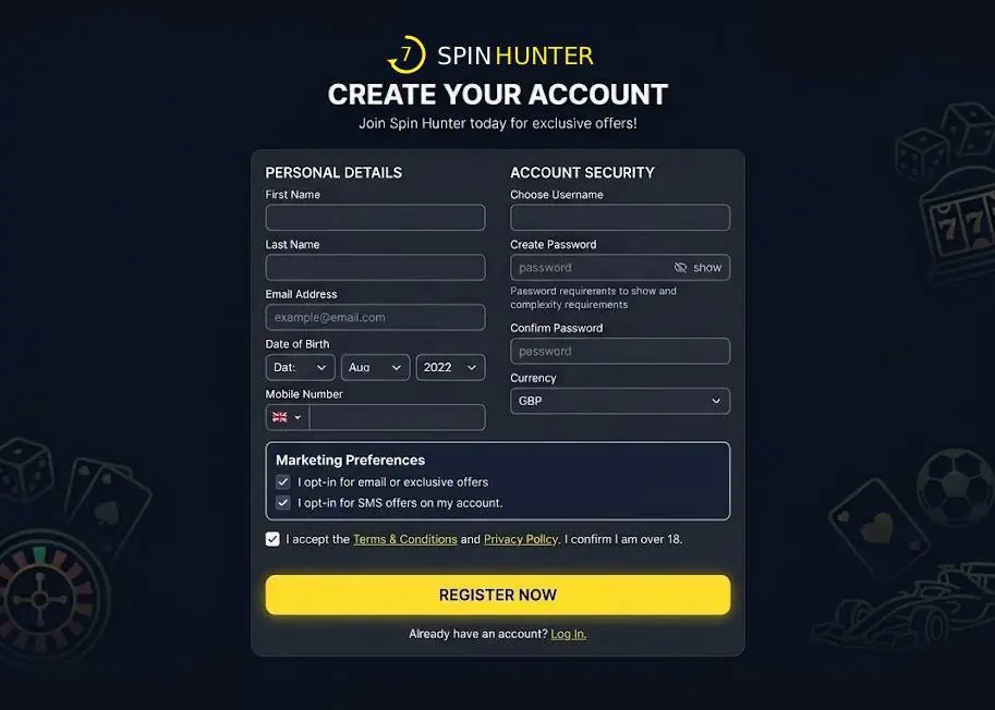 Register at a UK licensed casino to claim free spins no deposit bonuses