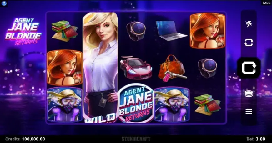 Agent Jane Blonde Returns slot gameplay