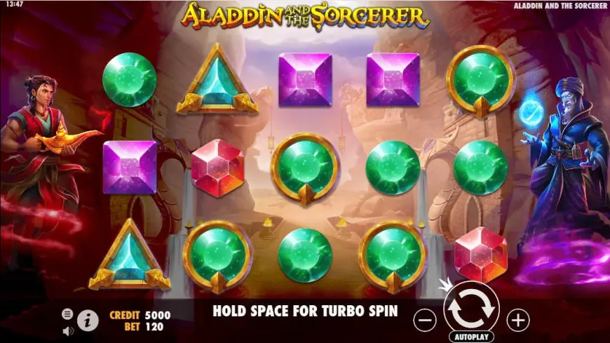 Aladdin and the Sorcerer slot gameplay