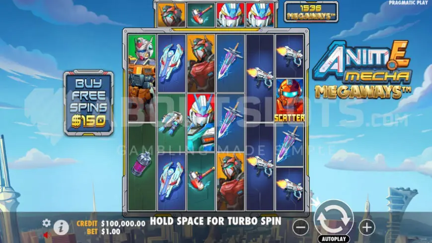 Anime Mecha Megaways slot gameplay