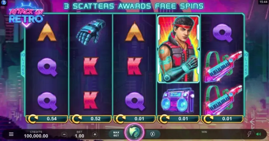 Attack on Retro slot gameplay