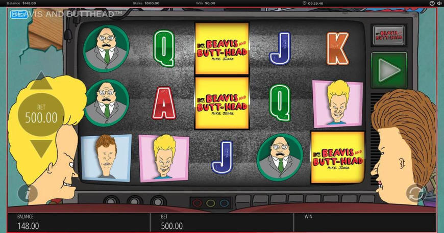 Beavis and Butt-Head slot gameplay
