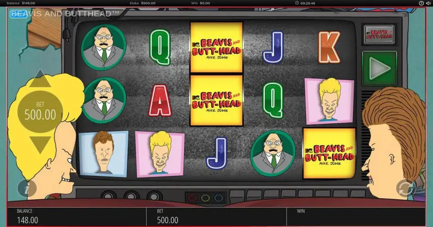 Beavis and Butt-Head slot gameplay