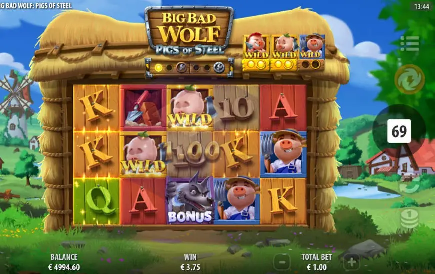 Big Bad Wolf: Pigs of Steel slot gameplay