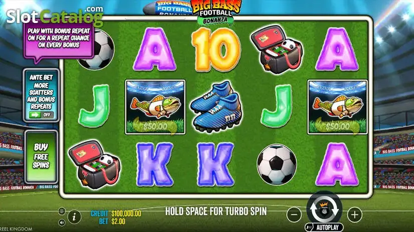 Big Bass Football Bonanza slot gameplay