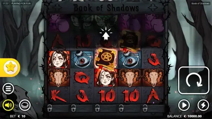 Book of Shadows slot gameplay