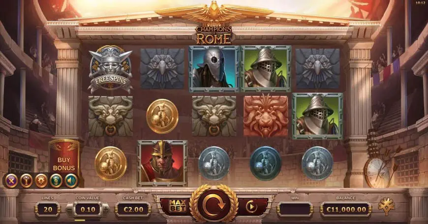Champions of Rome slot gameplay