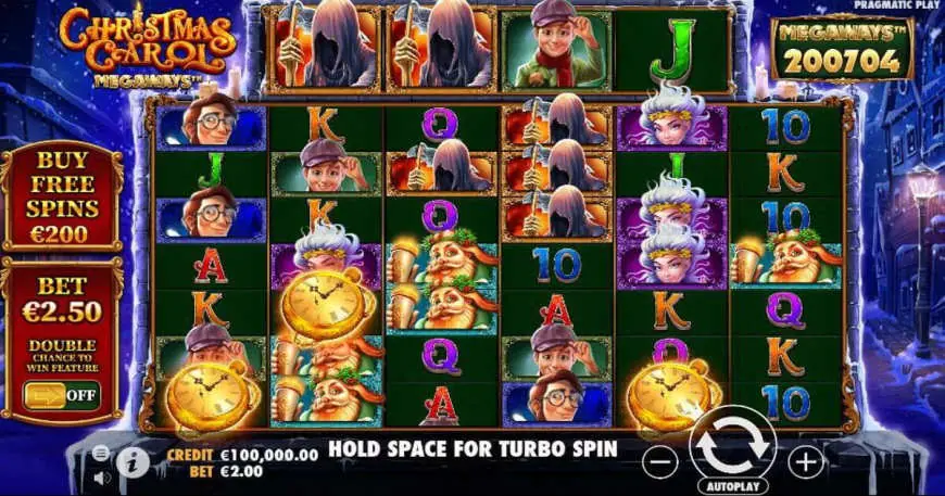 Christmas Carol Megaways slot gameplay