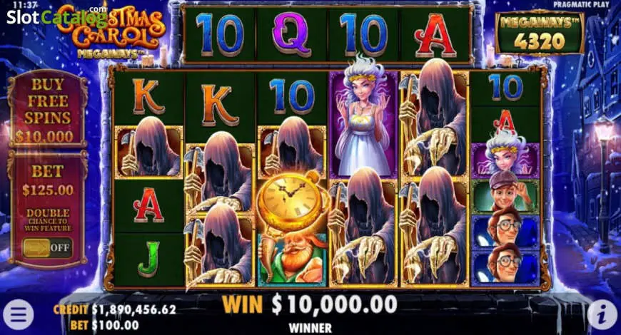 Christmas Carol Megaways slot gameplay