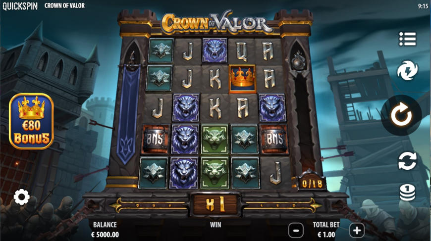 Crown of Valor slot gameplay