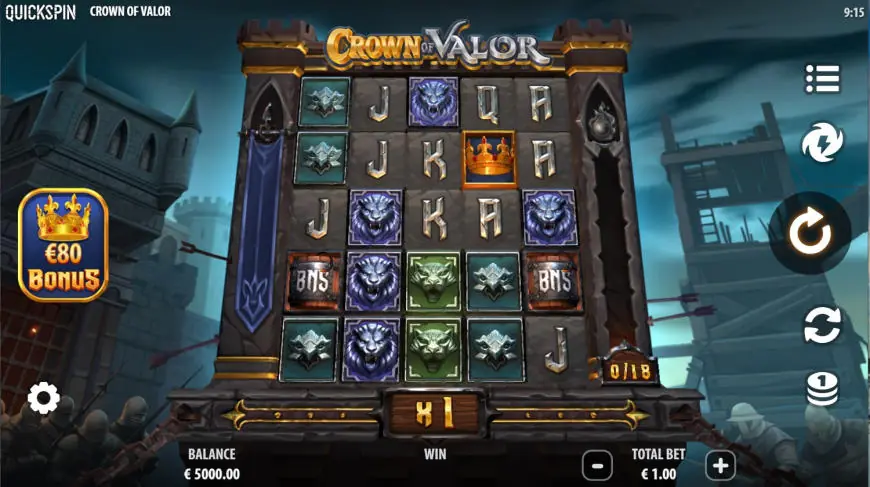 Crown of Valor slot gameplay