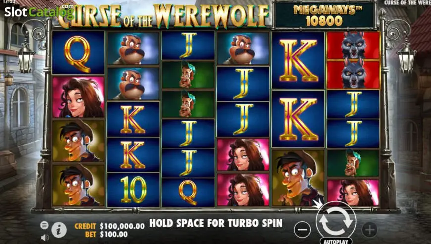 Curse of the Werewolf Megaways slot gameplay