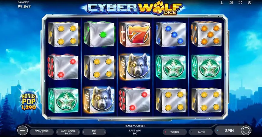 Cyber Wolf Dice slot gameplay