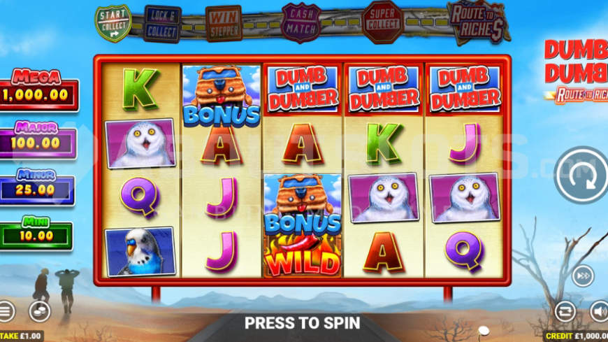 Dumb and Dumber Route to Riches slot gameplay