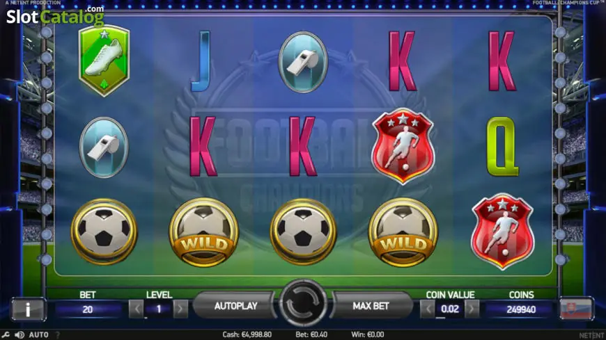 Football: Champions Cup slot gameplay