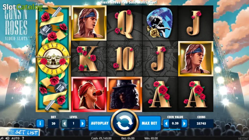 Guns N' Roses slot gameplay