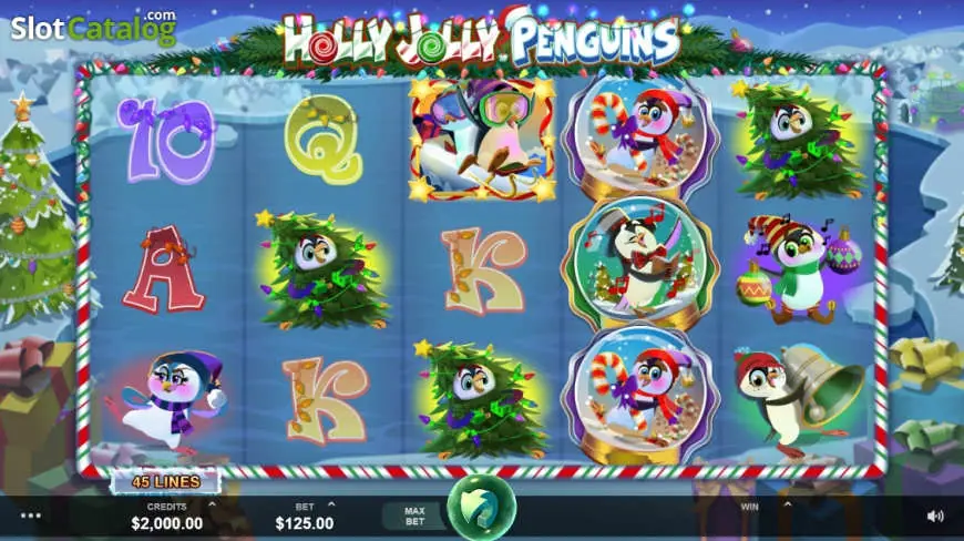 Holly Jolly Penguins slot gameplay