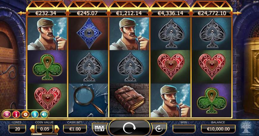 Holmes and the Stolen Stones slot gameplay