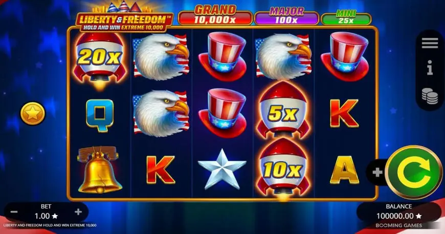 Liberty and Freedom Hold and Win Extreme 10,000 slot gameplay