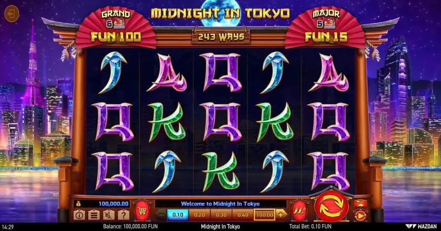 Midnight in Tokyo slot gameplay