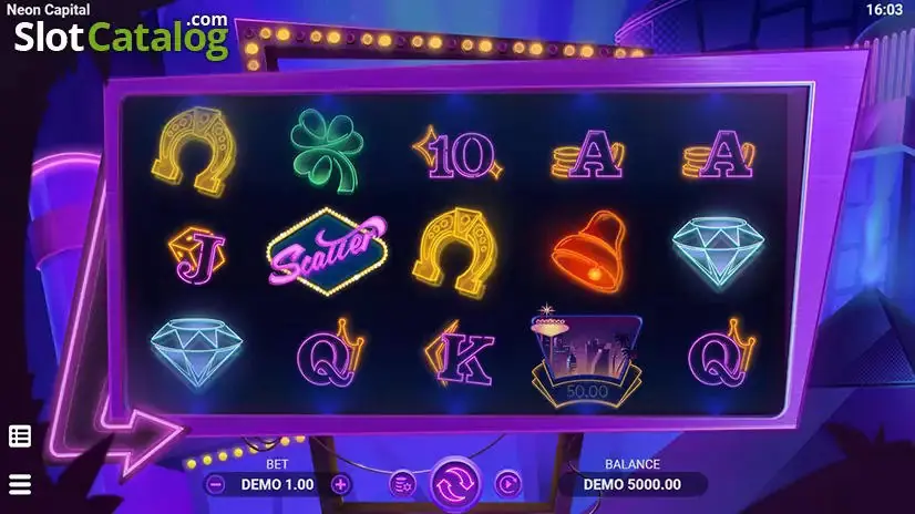 Neon Capital slot gameplay