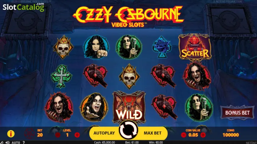 Ozzy Osbourne slot gameplay