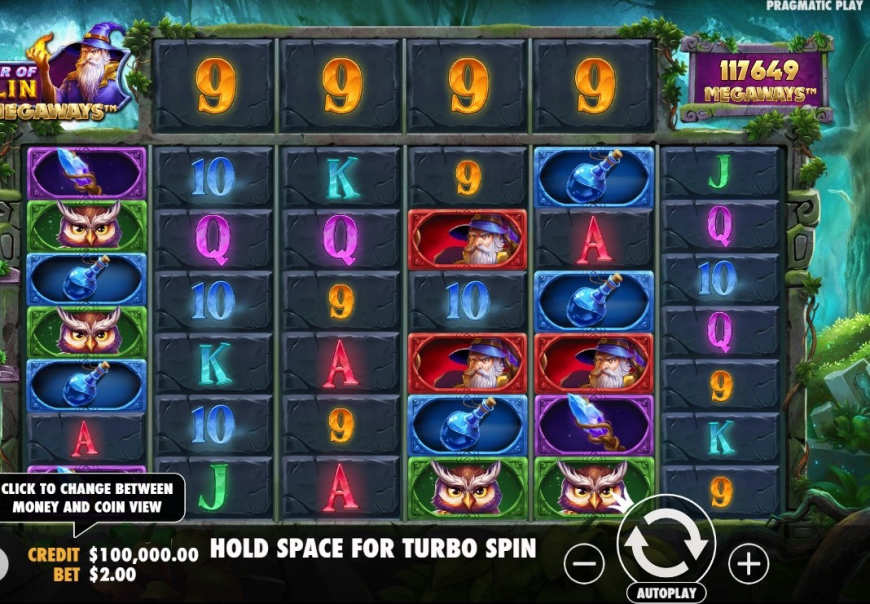 Power of Merlin Megaways slot gameplay