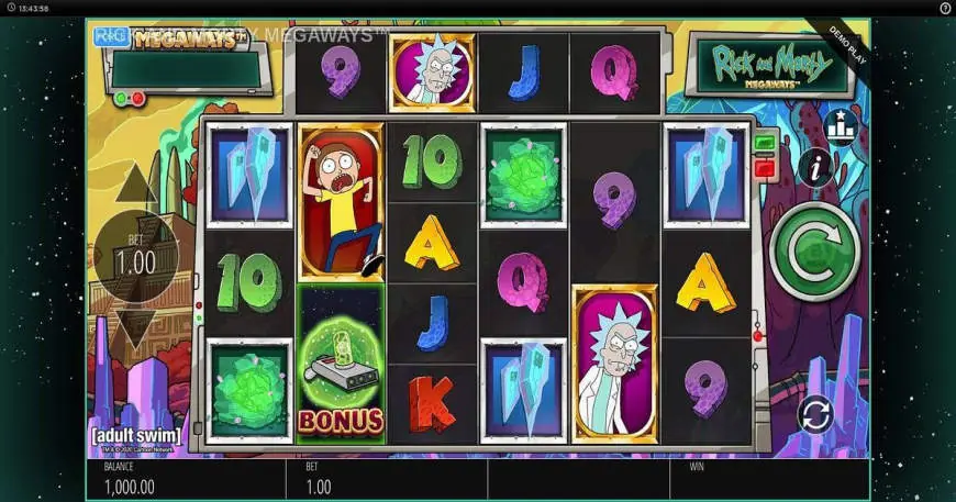 Rick and Morty Megaways slot gameplay