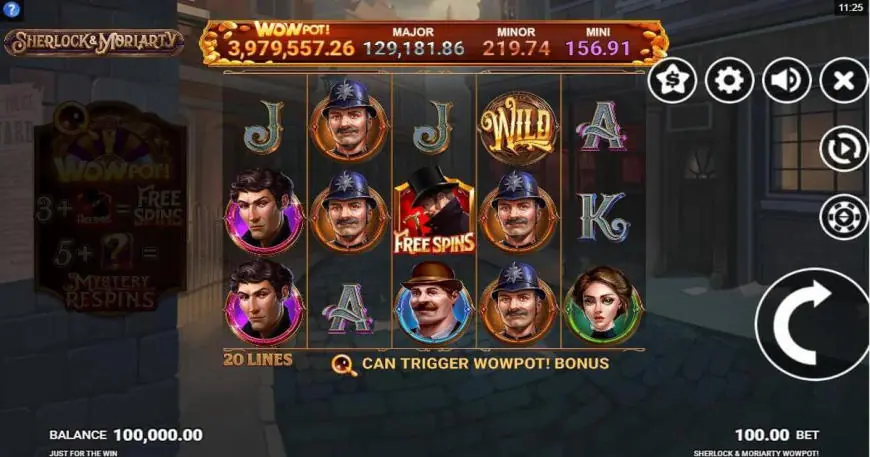 Sherlock and Moriarty WowPot slot gameplay