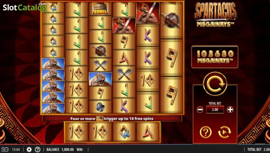 Spartacus Megaways slot gameplay