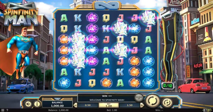 Spinfinity Man slot gameplay