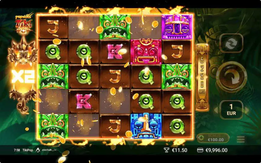 TikiPop slot gameplay