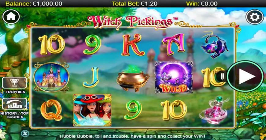 Witch Pickings slot gameplay