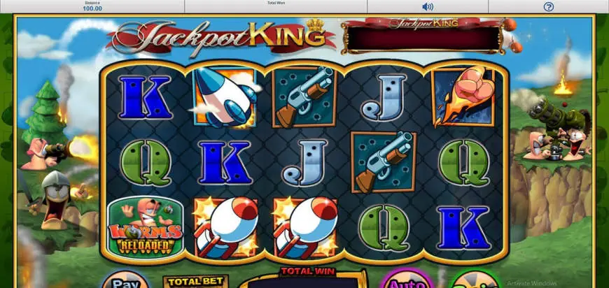 Worms Reloaded slot gameplay