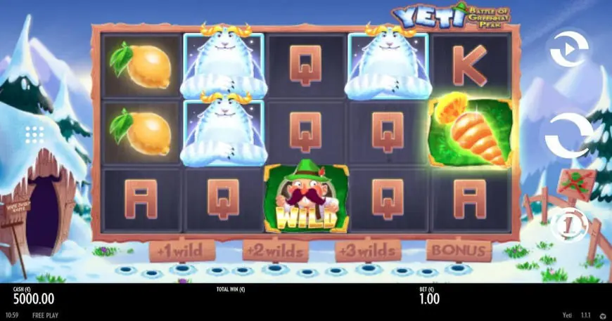 Yeti: Battle of Greenhat Peak slot gameplay