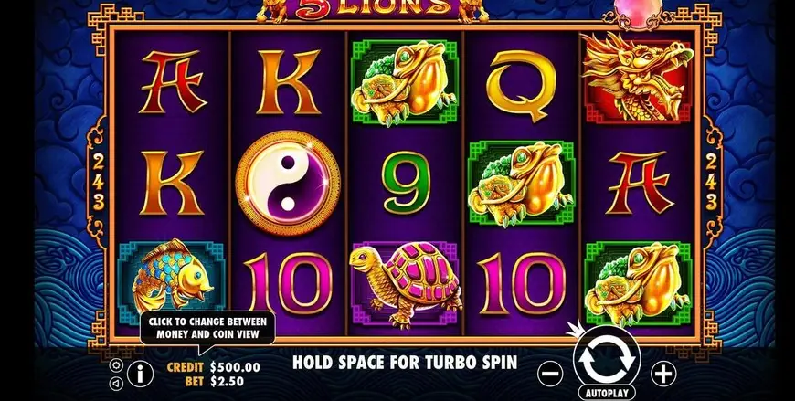 5 Lions slot gameplay